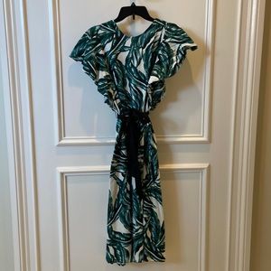 Tropical palm print dress